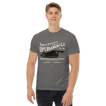 USS SHANGRI LA tee,USS SHANGRI LA CV-38 t-shirt, us navy tee,aircraft carrier veterans T-shirt Property Comancha Graphics,