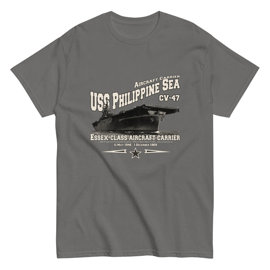 USS PHILIPPINE SEA tee, UA Navy tee,USS PHILIPPINE SEA CV-47 tee, aircraft carrier veterans T-shirt, Property Comancha Graphics,