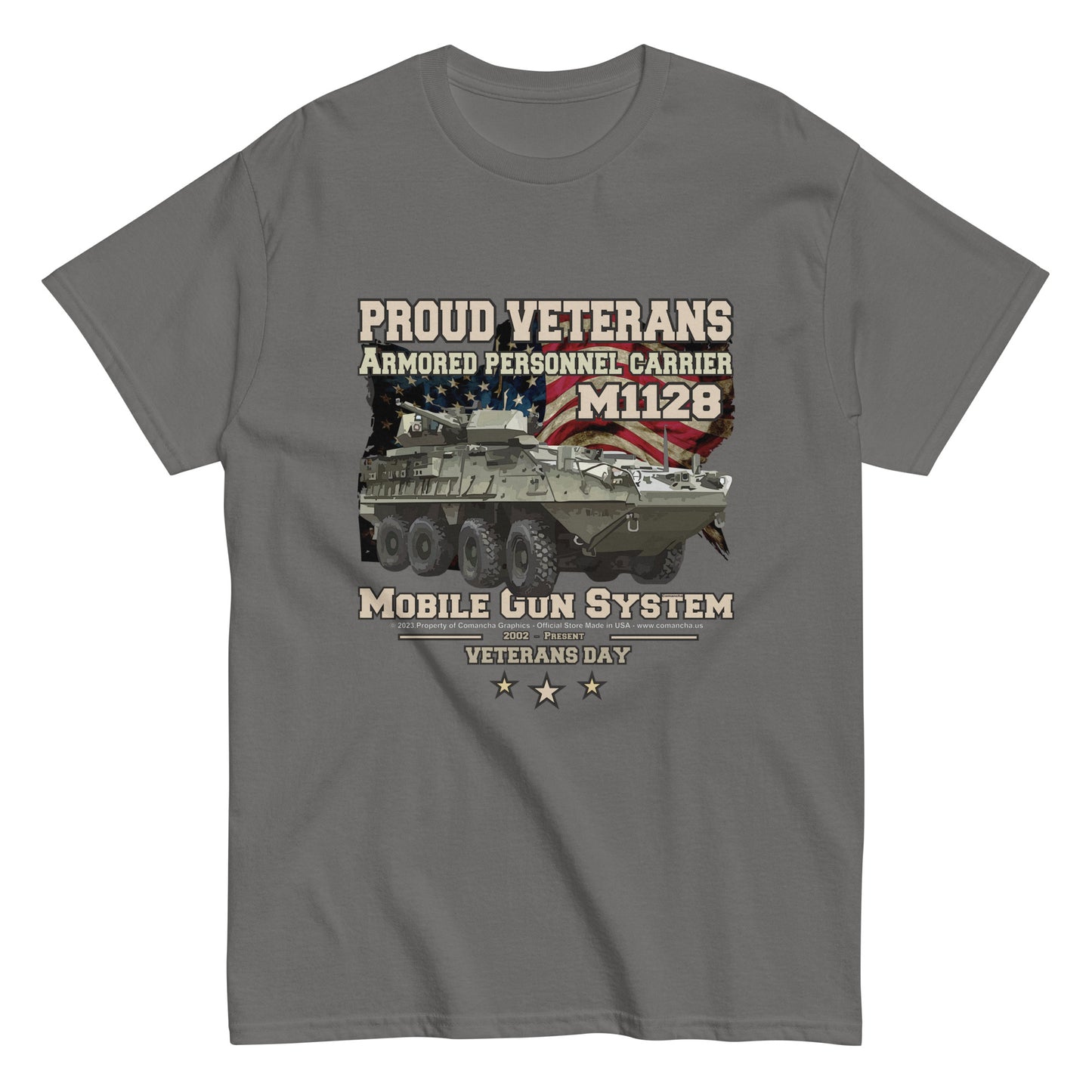 M1128 t-shirt,Strycker t-shirt,stryker t-shirt,M1128 Mobile Gun System Veterans t-shirt,comancha,