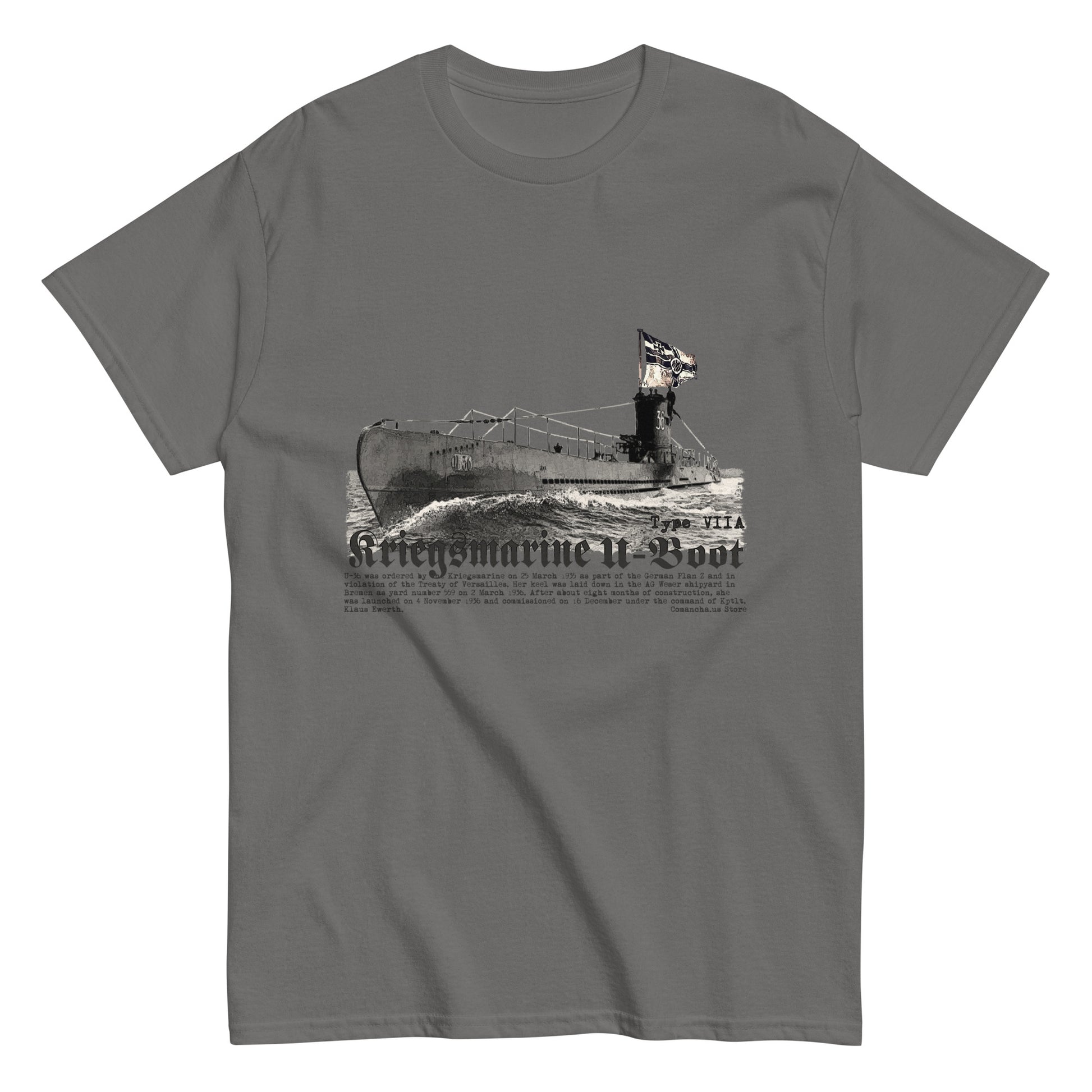 U-36 U-Boot T-shirt, U-Boot Kriegsmarine tee, Comancha t-shirt,