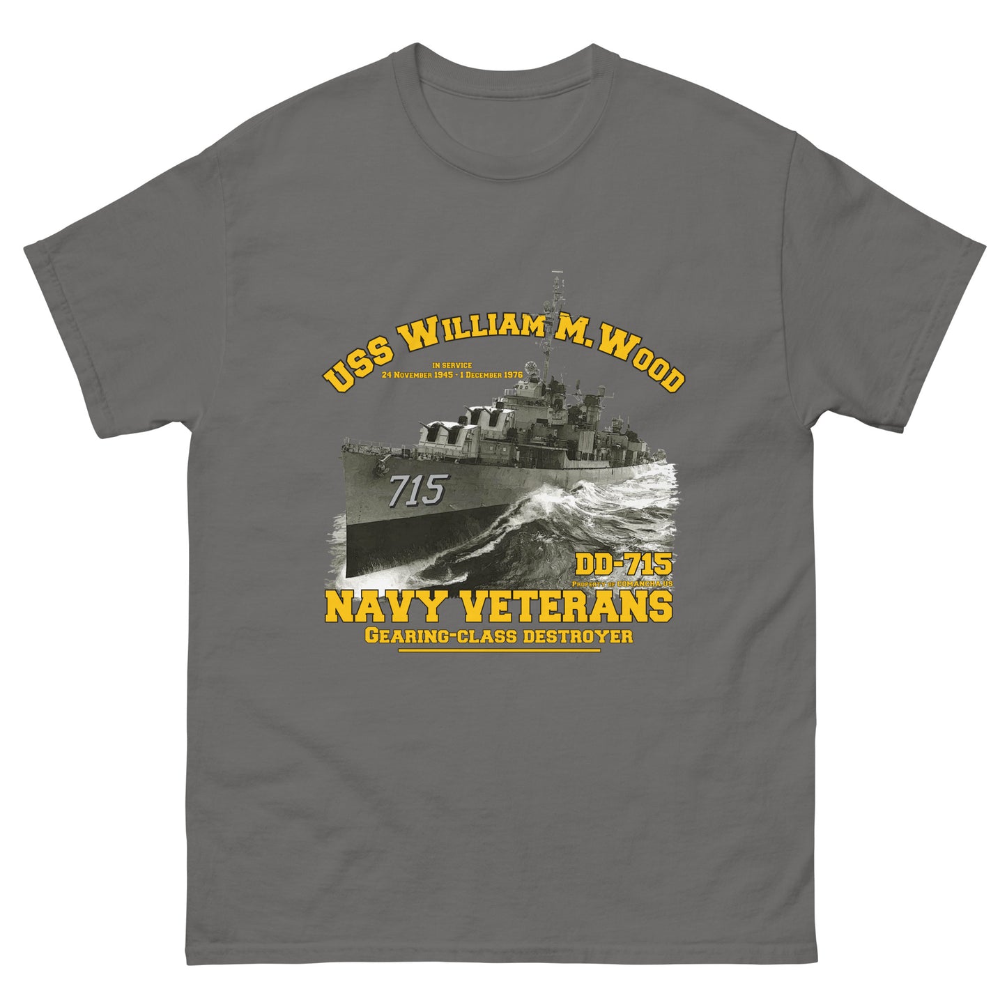 USS William M. Wood DD-715 T-shirt, USS William Wood T-shirt, Comancha,