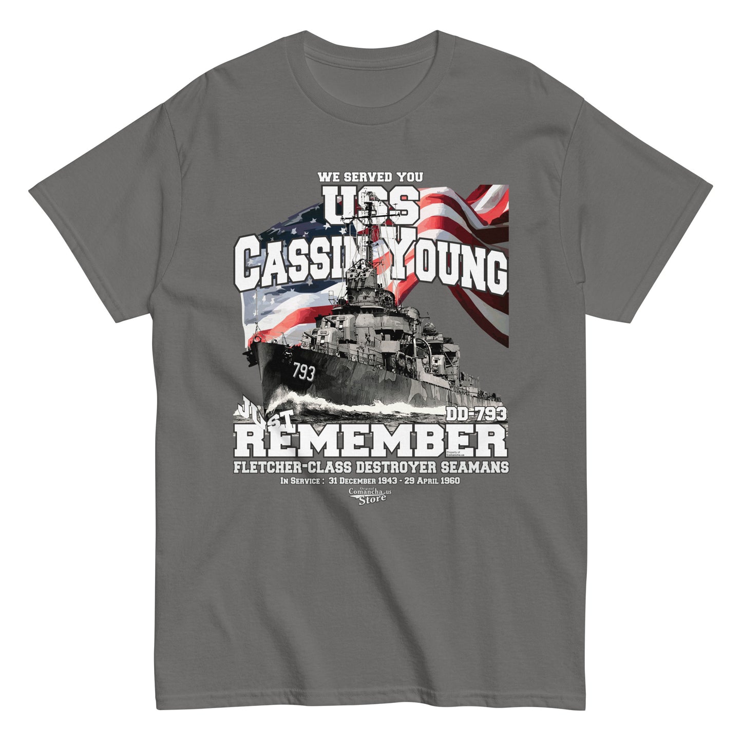 USS Cassin Young DD-793 destroyer t-shirt