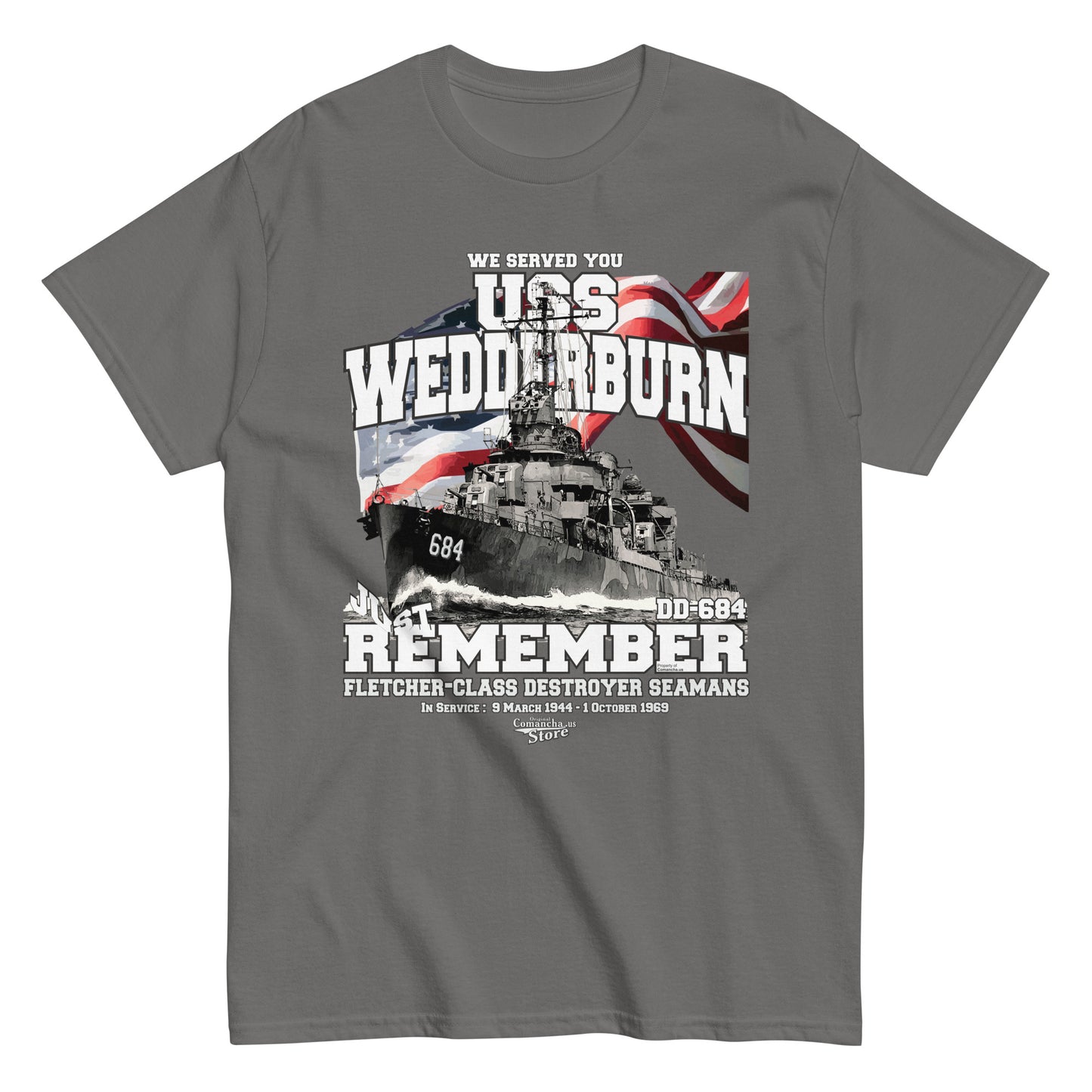 USS Wedderburn DD-684 destroyer t-shirt