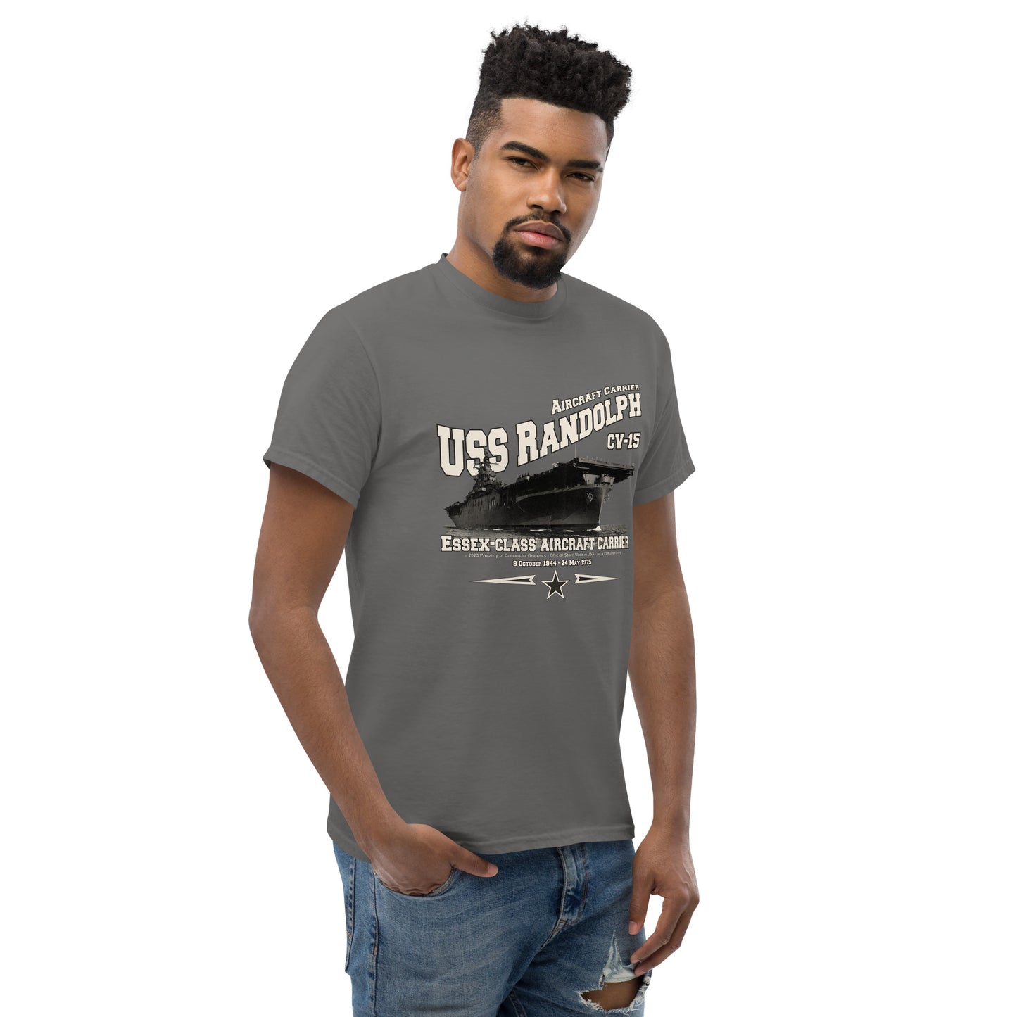 USS RANDOLH tee,USS RANDOLH CV-15 tee, US Navy tee,aircraft carrier veterans T-shirt, Property Comancha Graphics,