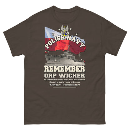 ORP Wicher t-shirt, ORP Wicher Destroyer T-shirt,ORP Wicher Polish Navy, T-Shirt Comancha.us, Comancha Design,