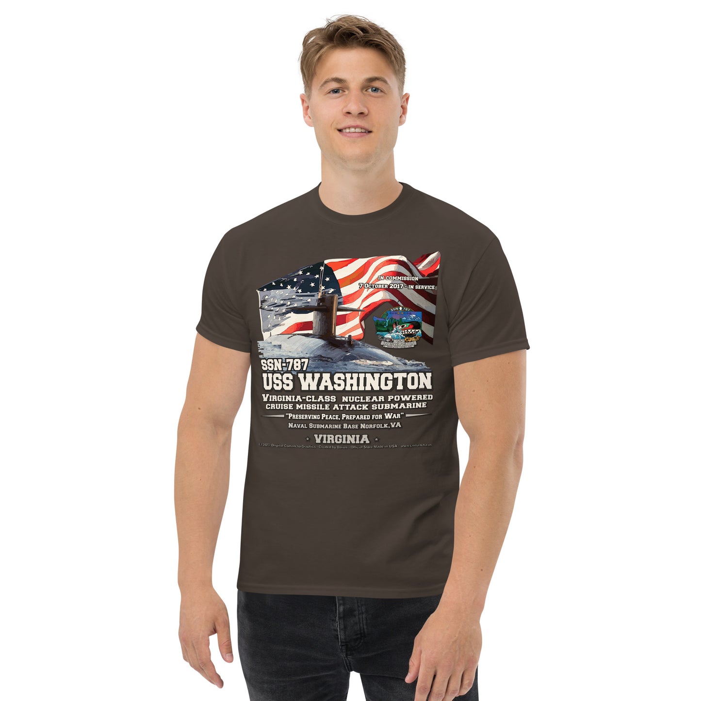 USS WASHINGTON SSN-787 Submarine T-shirt