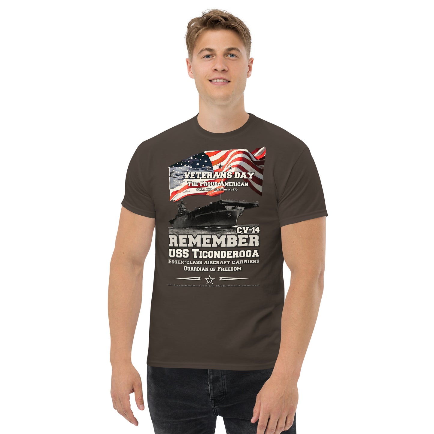 USS TICONDEROGA CV-14 Aircraft Carrier t-shirt