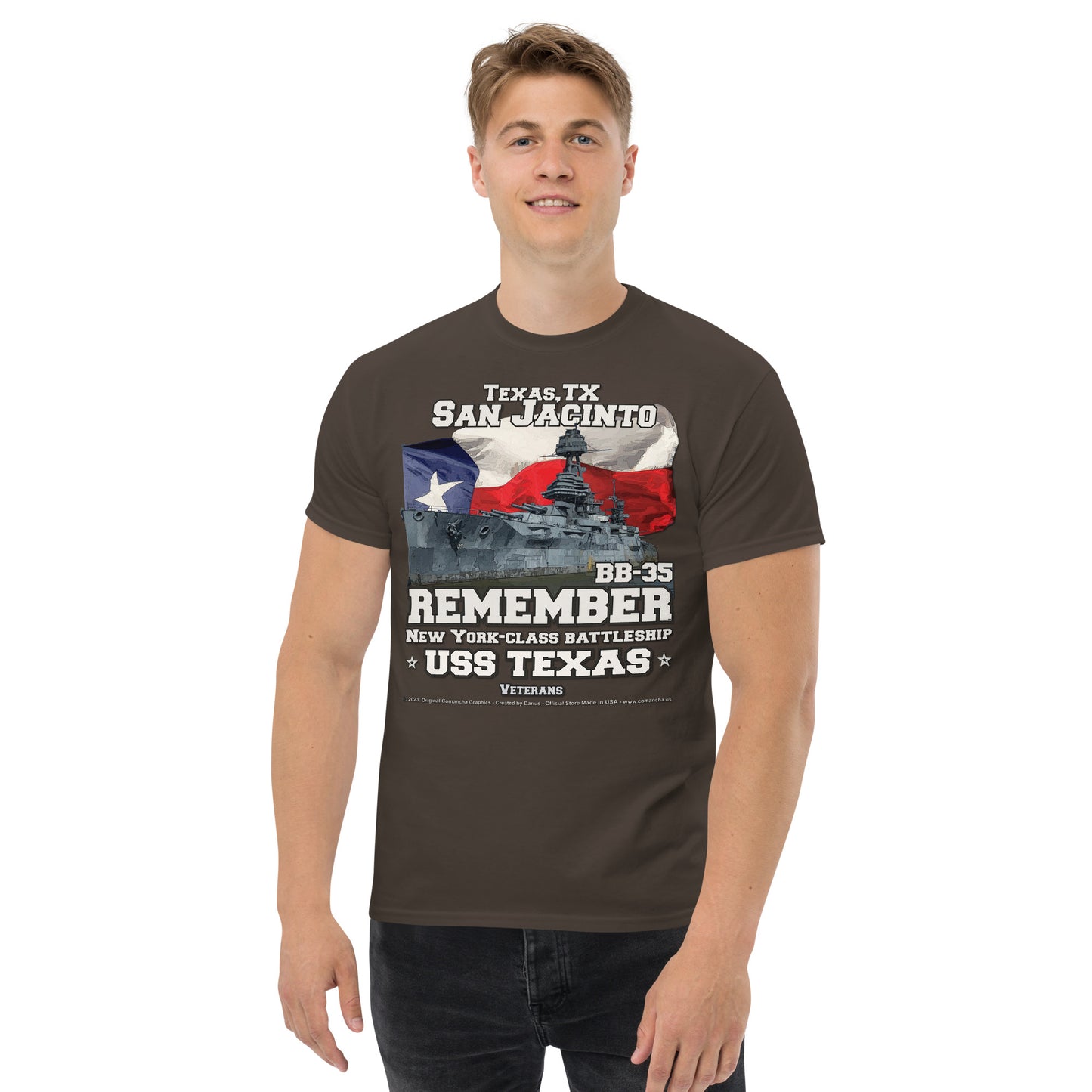 USS TEXAS BB-35 Battleship Veterans Tee, Comancha T-shirts,