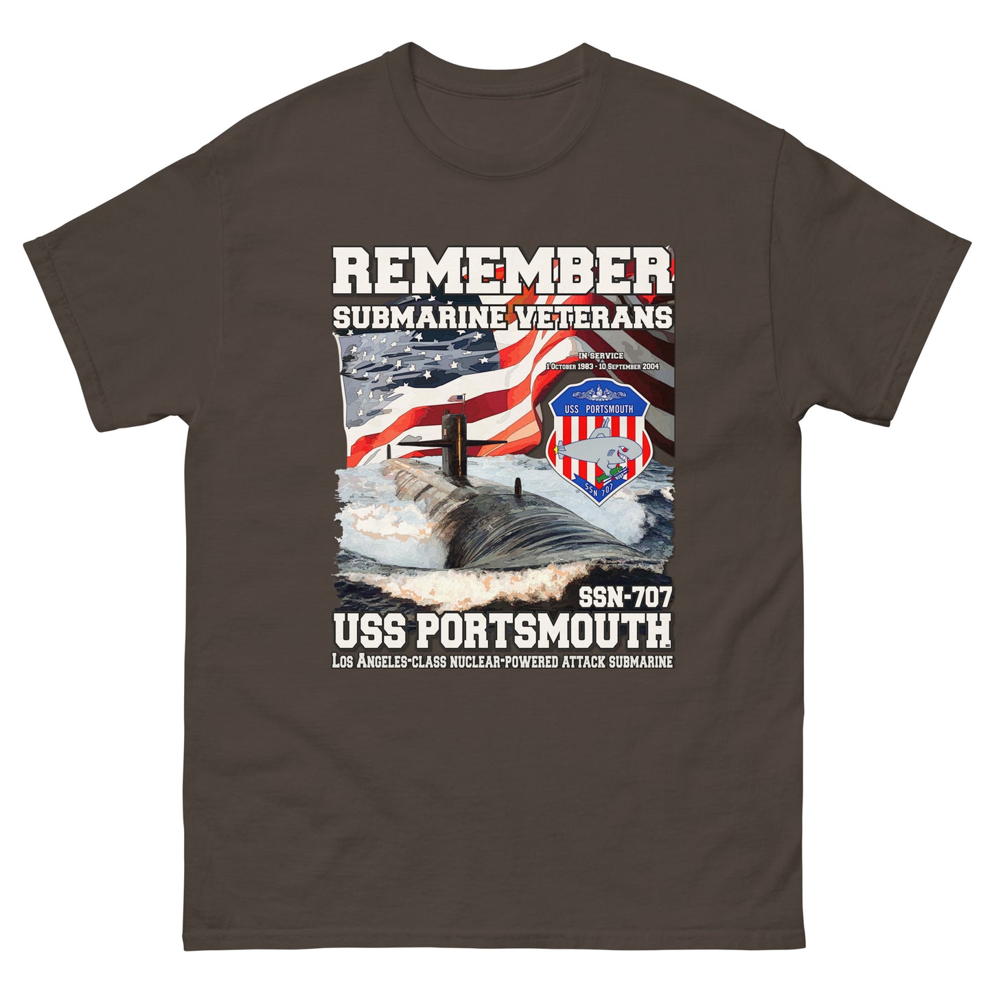 USS PORTSMOUTH SSN-707 Submarine T-Shirt