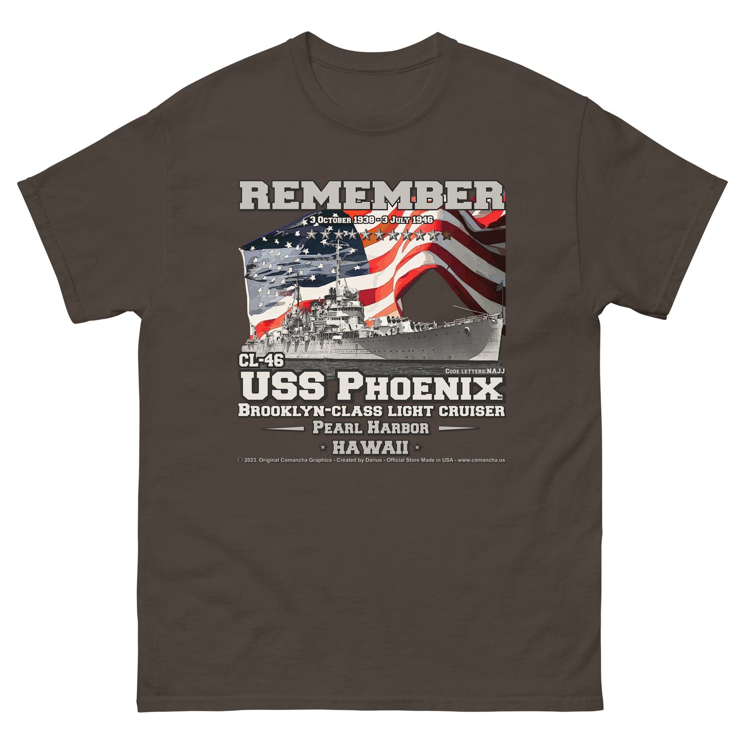 USS PHOENIX CL-46 Light Cruiser Veterans Classic T-Shirt,