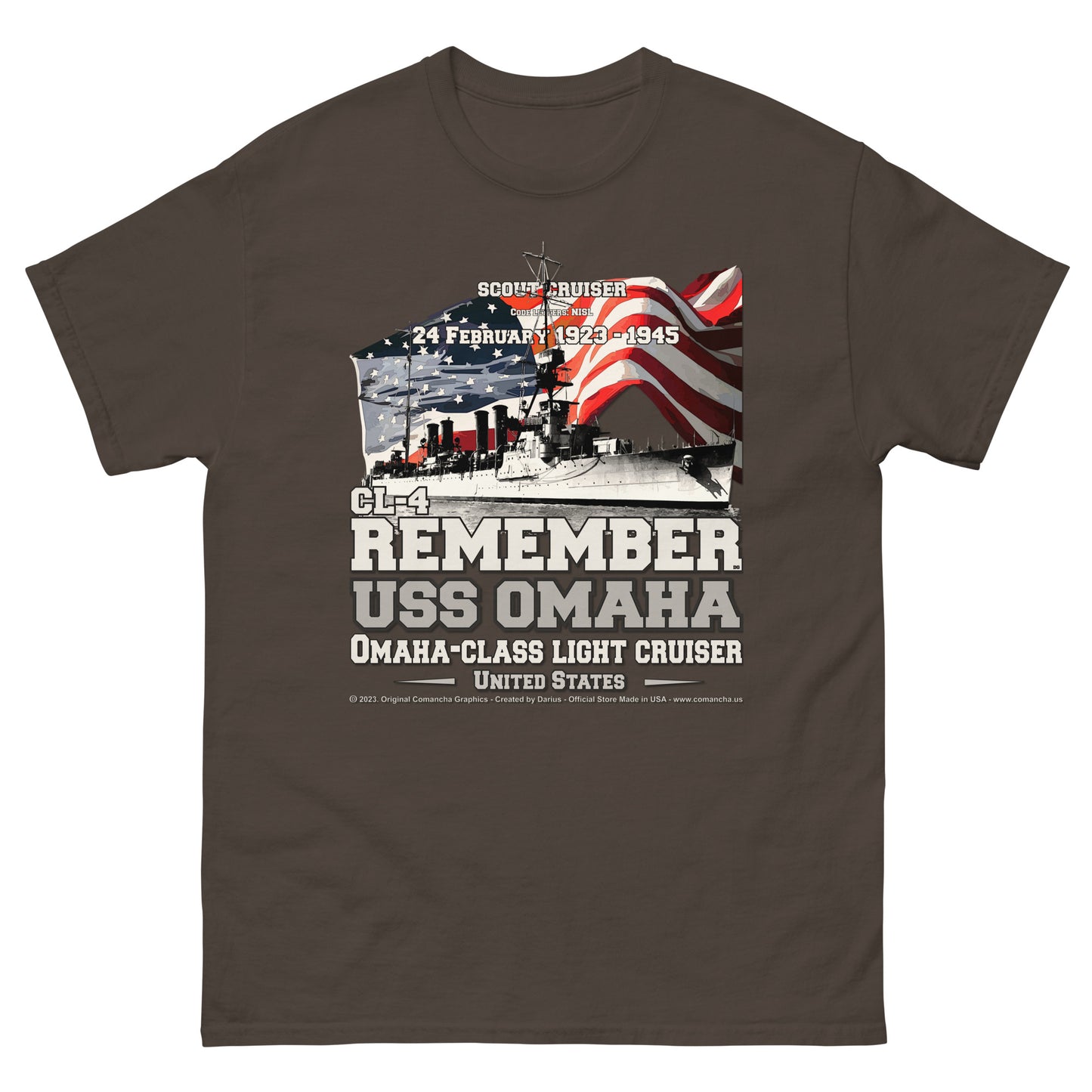 USS OMAHA CL-4 Light Cruiser Veterans Classic T-Shirt, Comancha t-shirts,