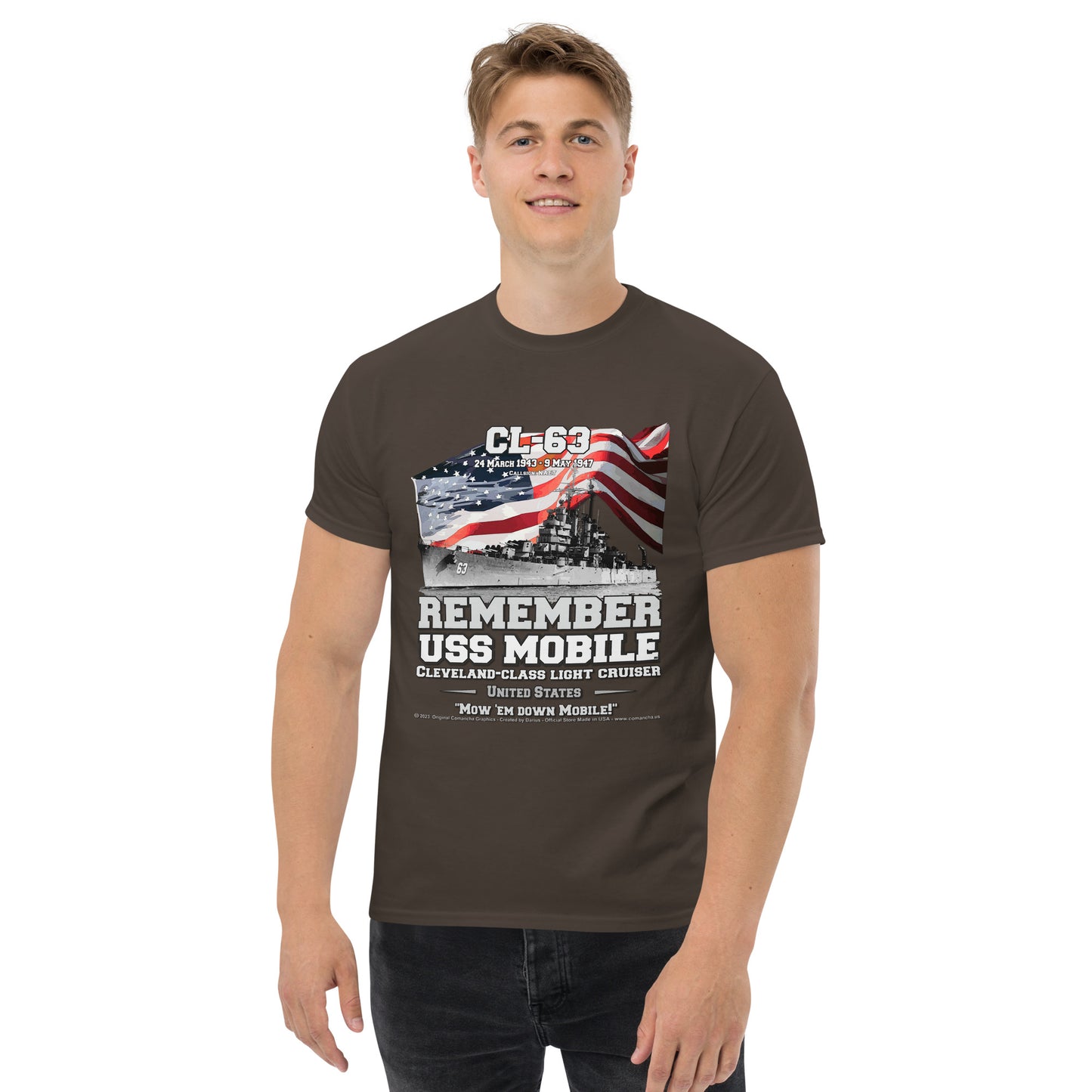 USS MOBILE CL-63 Cruiser Veterans T-Shirt, Military T-shirts,