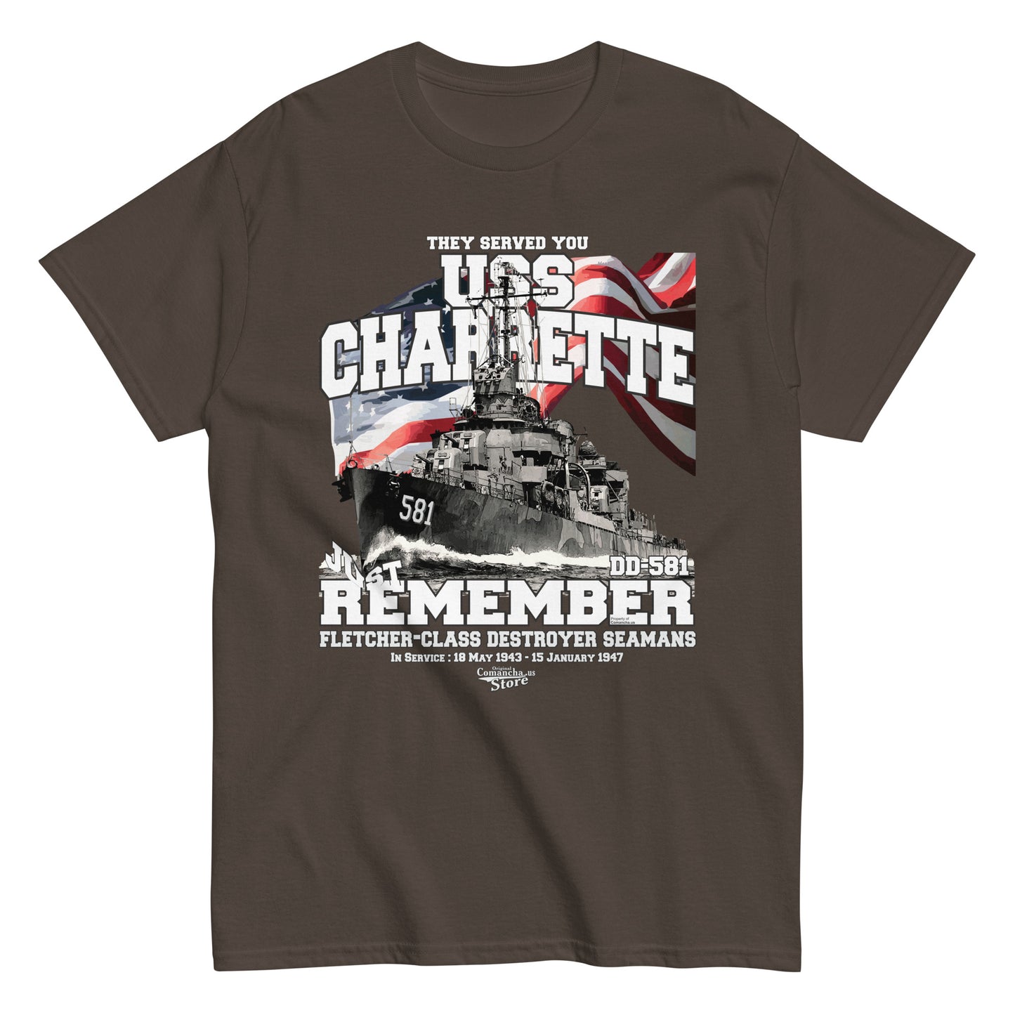 USS Charrette DD-581 destroyer t-shirt