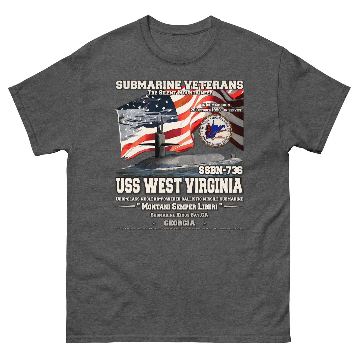 USS West Virginia SSBN-736 Submarine t-shirt