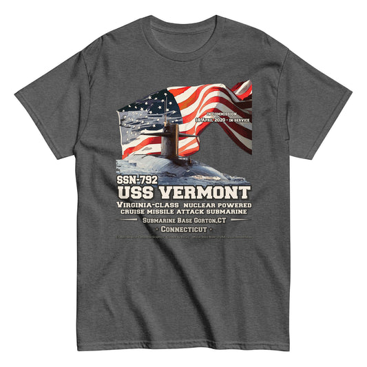 USS VERMONT SSN-792 Submarine T-shirt, Comancha T-Shirt,