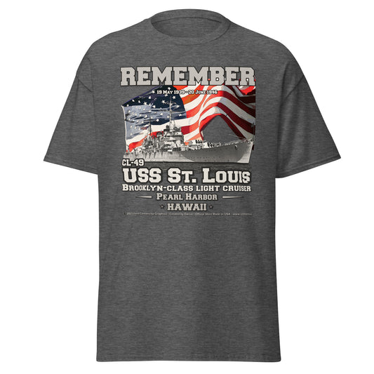 USS ST. LOUIS CL-49 Light Cruiser Veterans tee, Comancha Navy T-shirts,