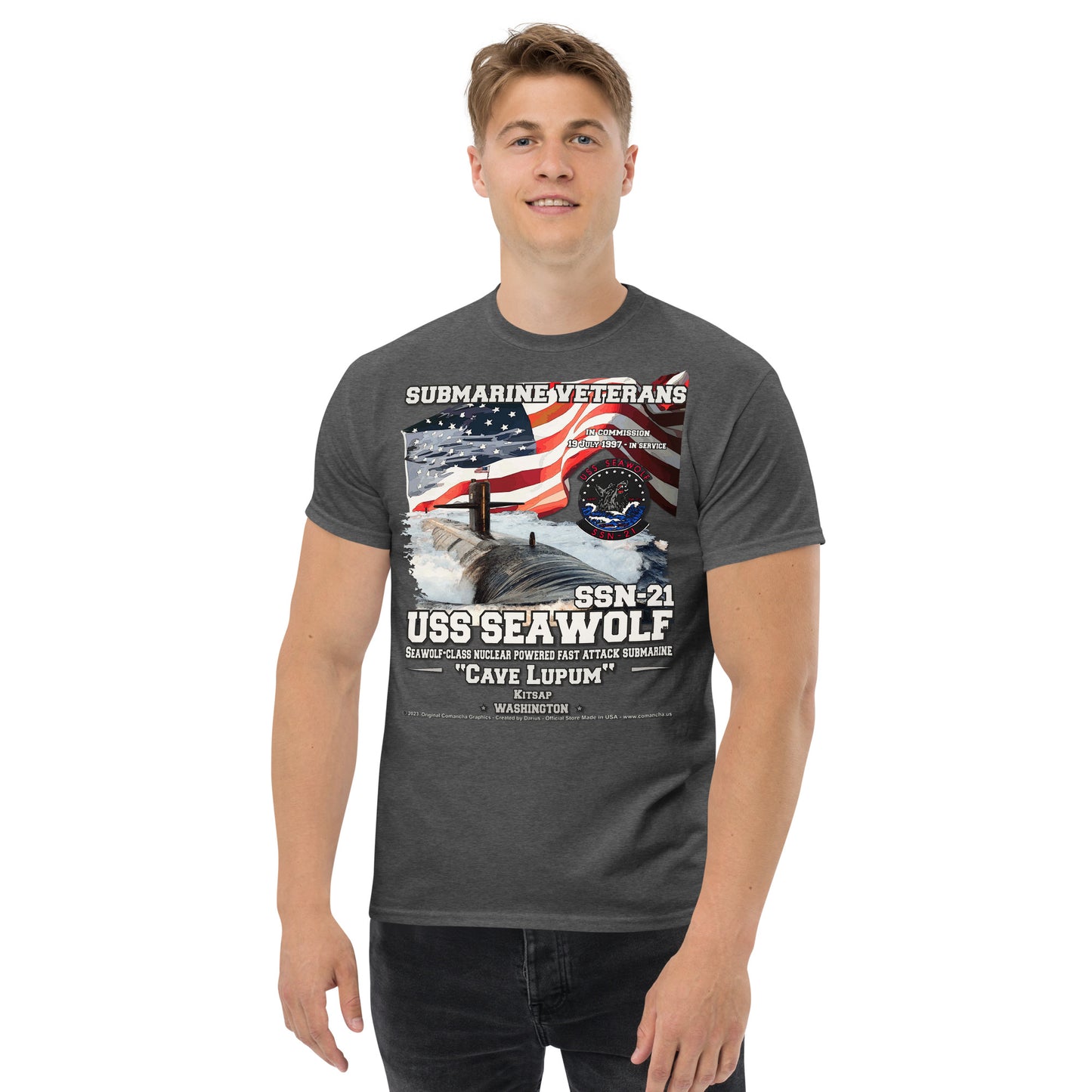 USS SEAWOLF SSN-21 Submarine t-shirt