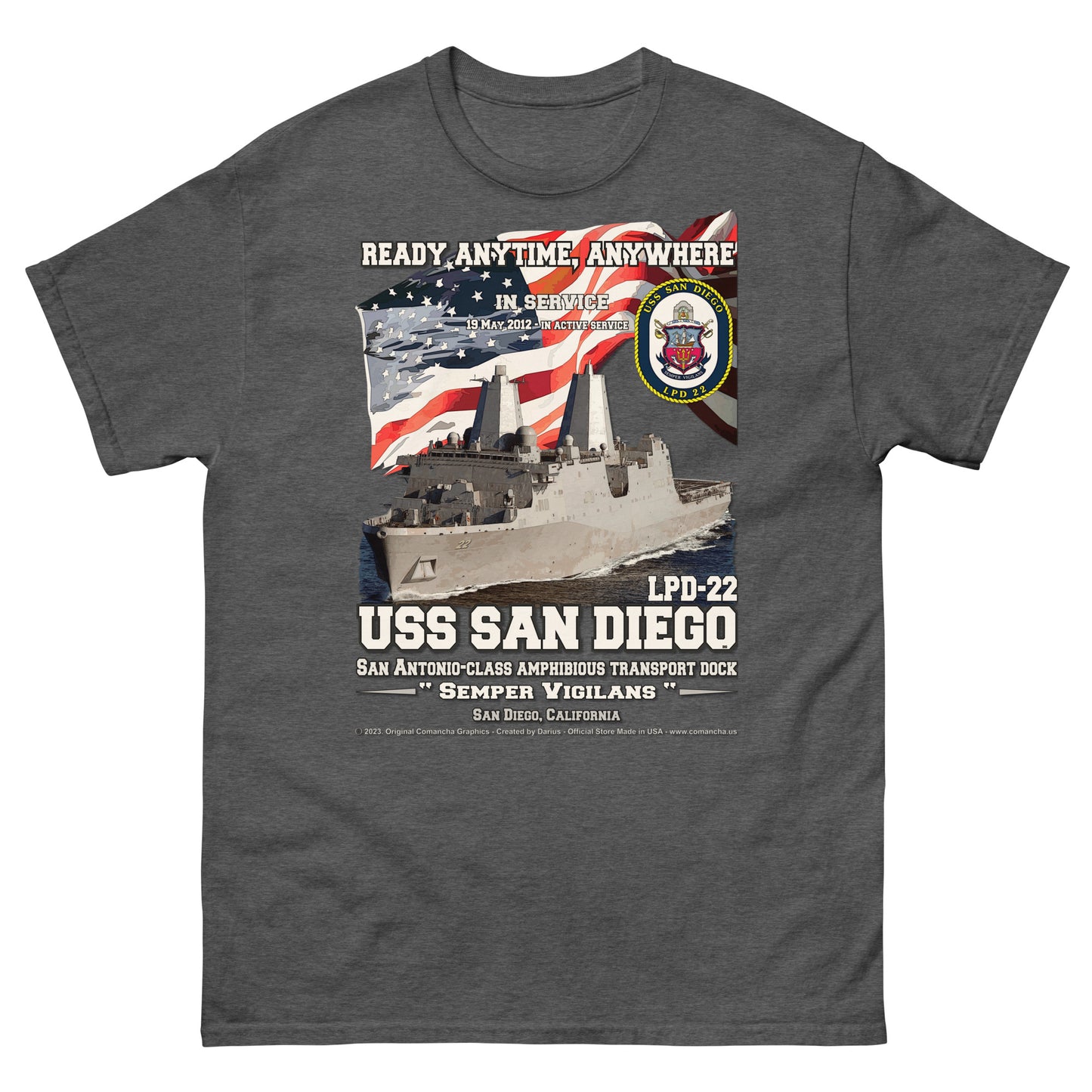 USS SAN DIEGO LPD-22 Amphibious Transport dock t-shirt