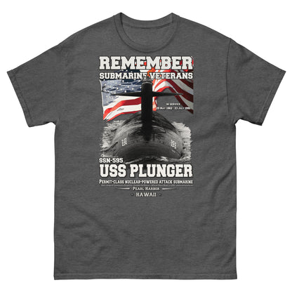 USS PLUNGER SSN-595 Submarine Veterans Classic T-Shirt, Comancha Navy T-shirts,