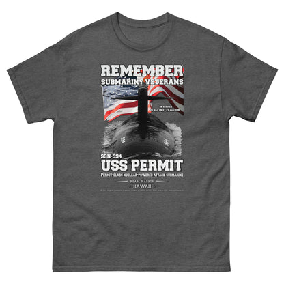 USS PERMIT SSN-594 Submarine T-Shirt