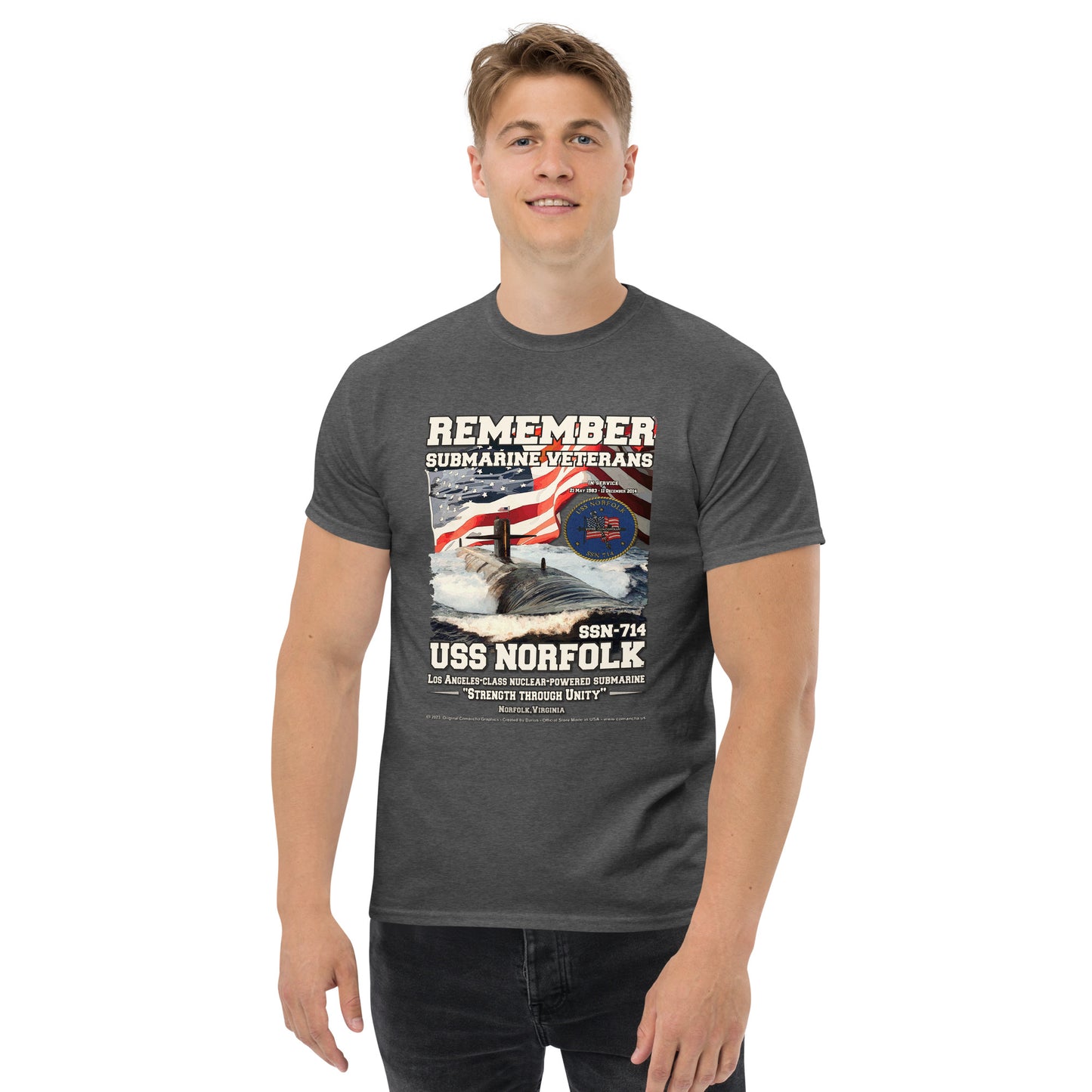 USS NORFOLK SSN-714 Submarine Veterans Day T-shirt, Comancha,