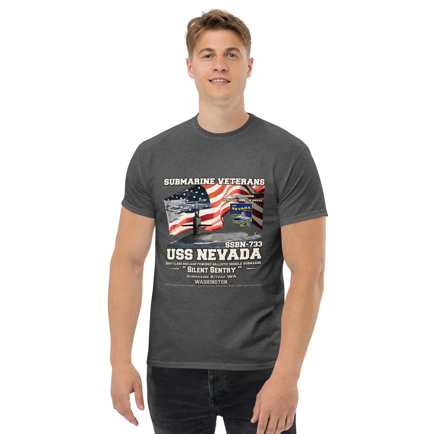 USS NEVADA SSN-733 Submarine Veterans t-shirt