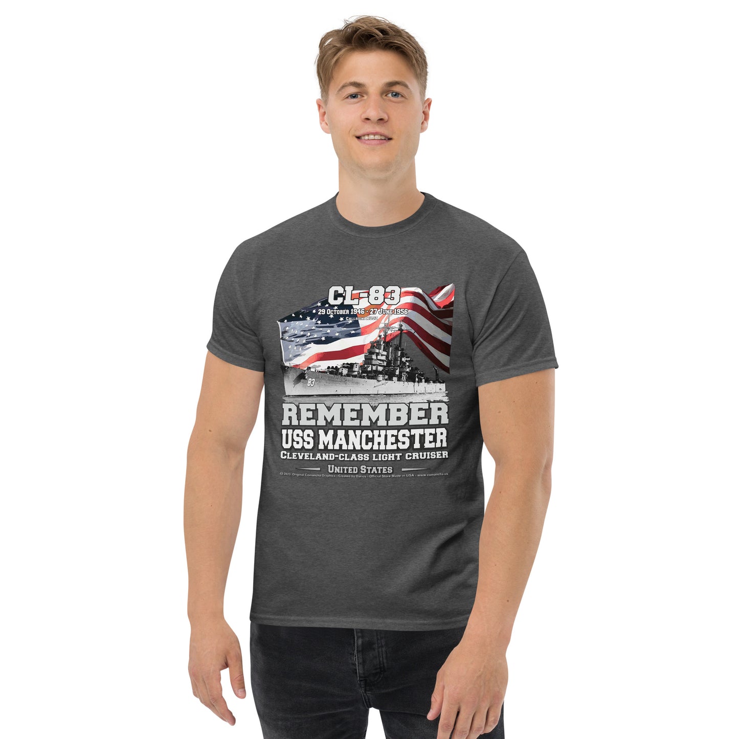 USS MANCHESTER CL-83 Cruiser Veterans t-shirt