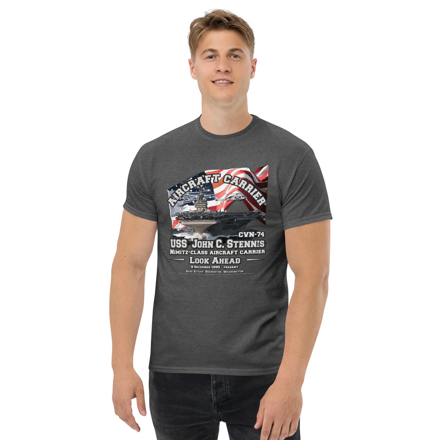 USS JOHN STENNIS CVN-74 Aircraft Carrier Veterans T-Shirt