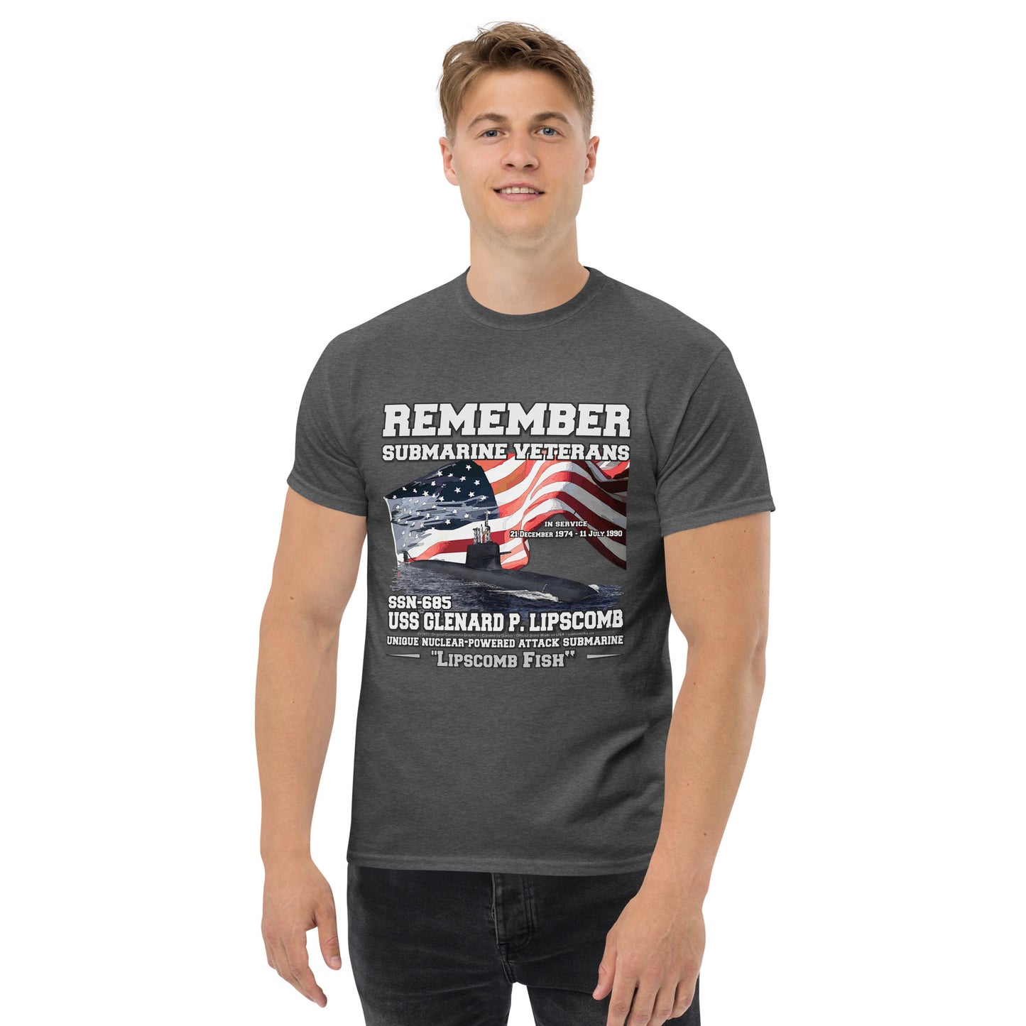 USS GLENARD LIPSCOMB SSN-685 Submarine t-shirt