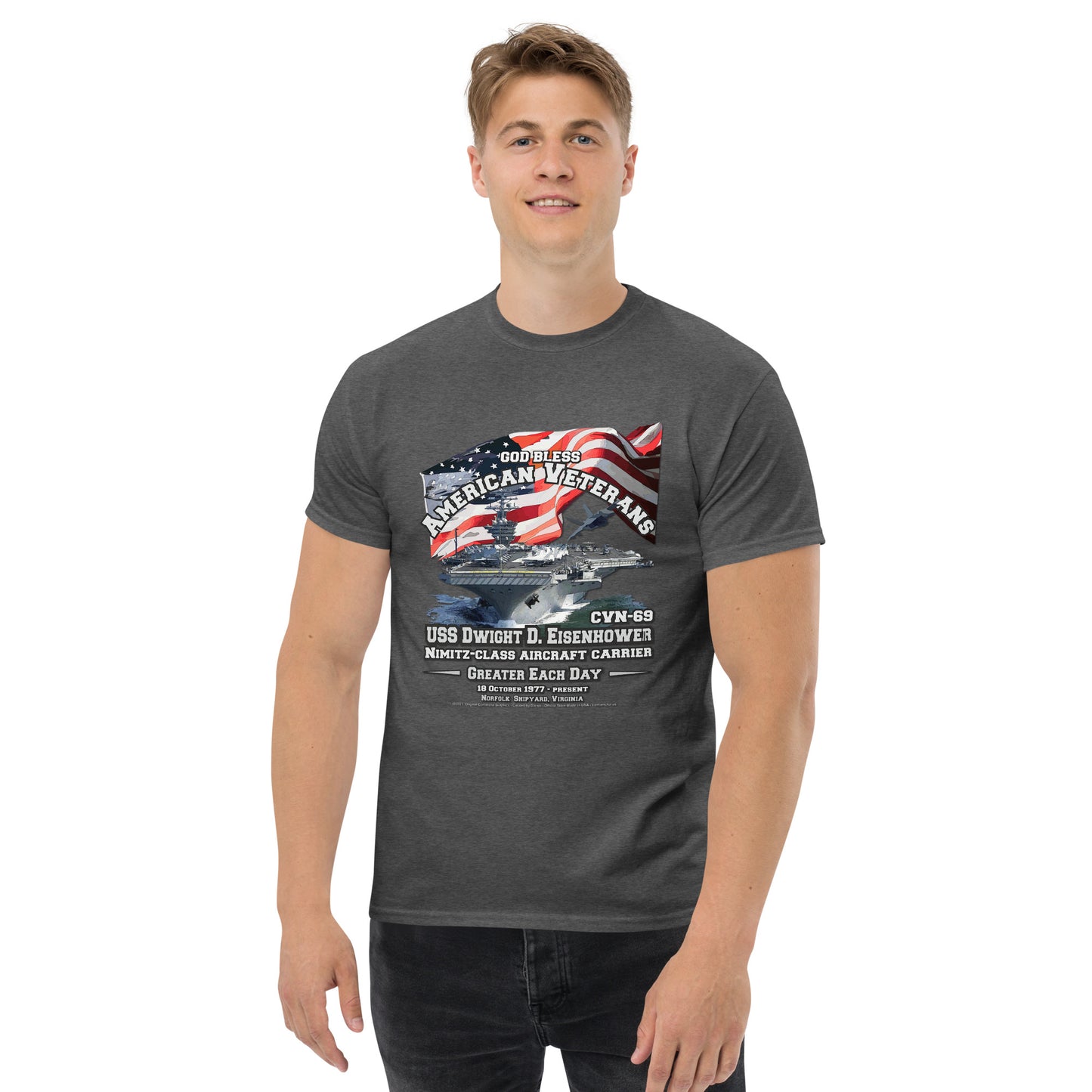 USS DWIGHT EISENHOWER CVN-69 Aircraft Carrier Veterans Classic Tee