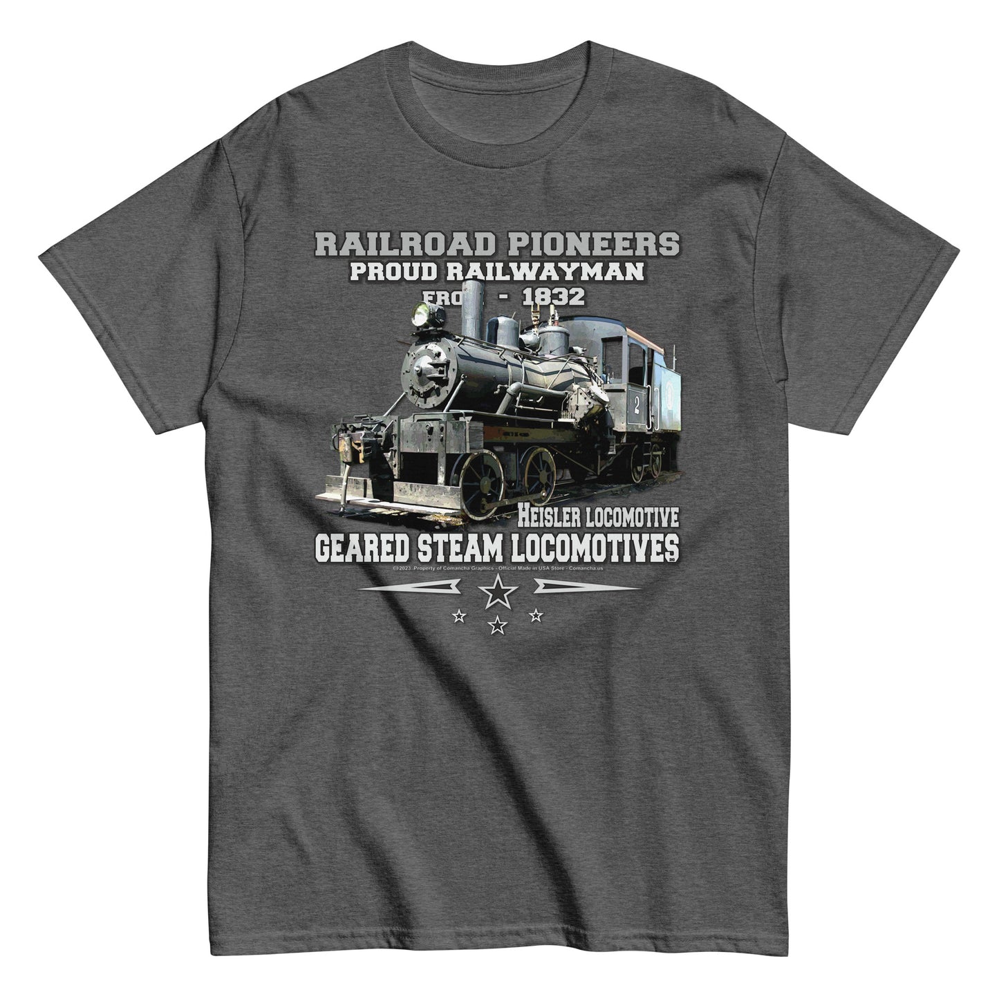 HEISLER locomotive t-shirt, Steam Locomotive T-shirt, Comancha t-shirt,