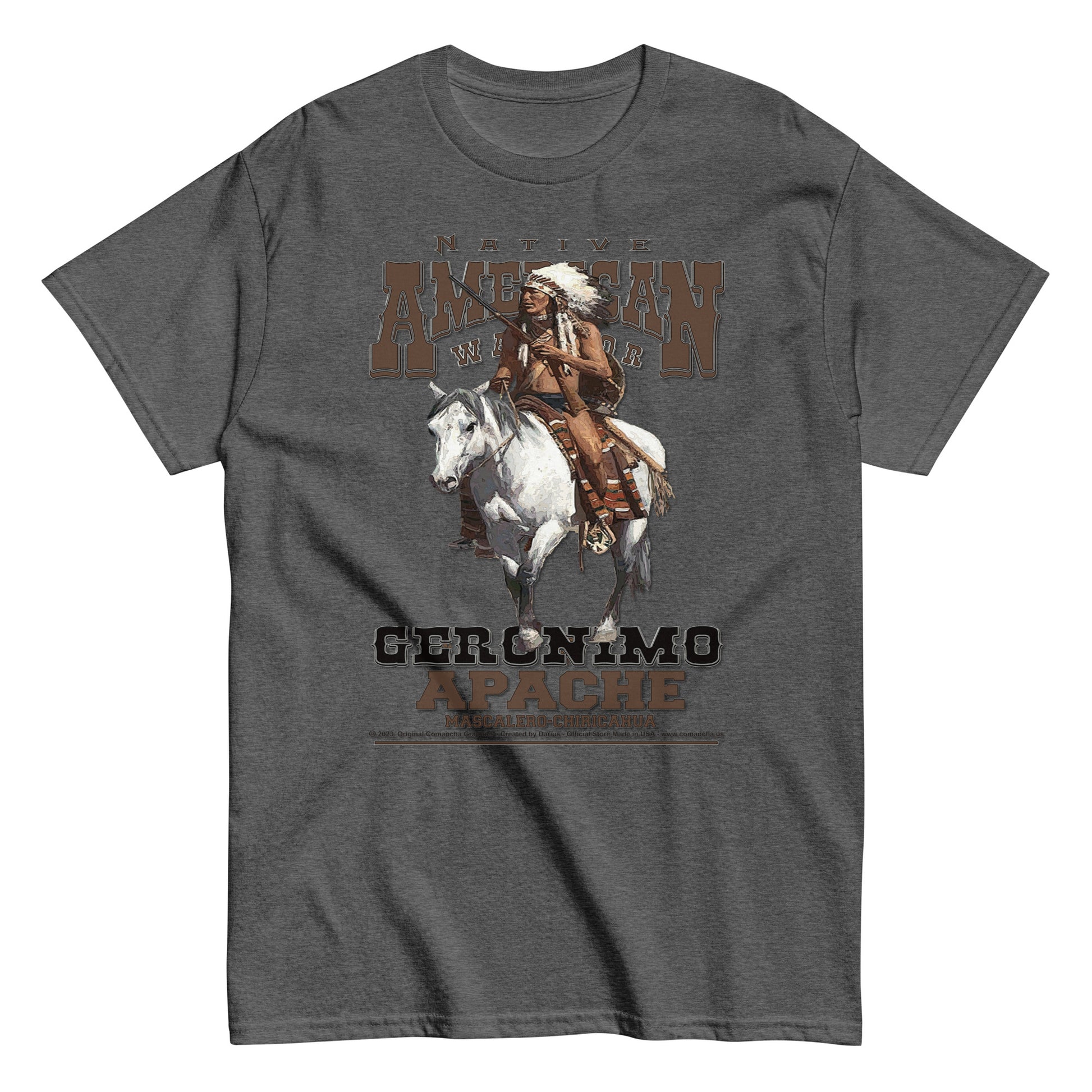 Geronimo warrior tee, Apache warrior t-shirt, Comancha T-shirt,