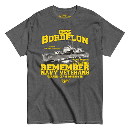 USS Bordelon DD/DDR-881 Destroyer T-shirt,