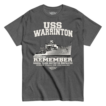 USS Warrington DD-383 destroyer t-shirt