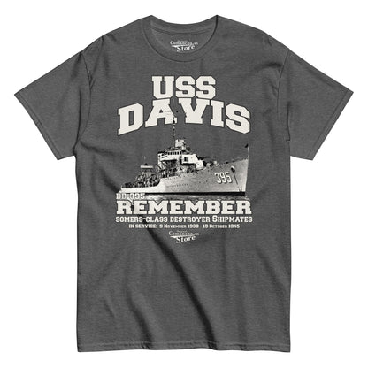 USS Davis DD-395 destroyer t-shirt