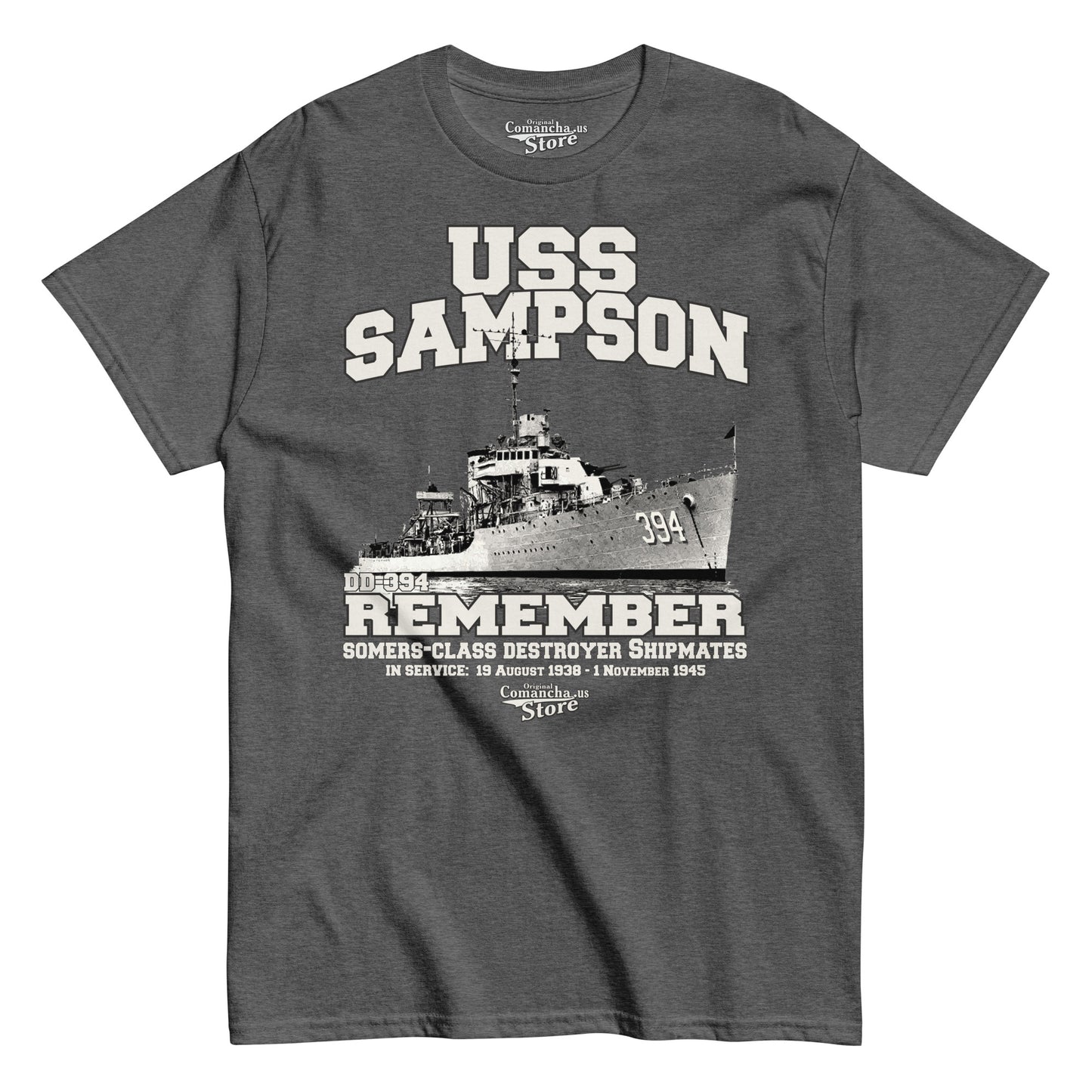 USS Sampson DD-394 destroyer t-shirt