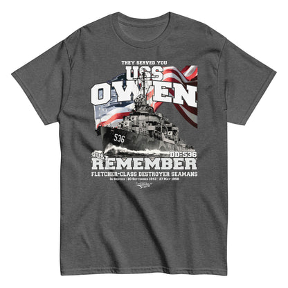 USS Owen DD-536 destroyer t-shirt