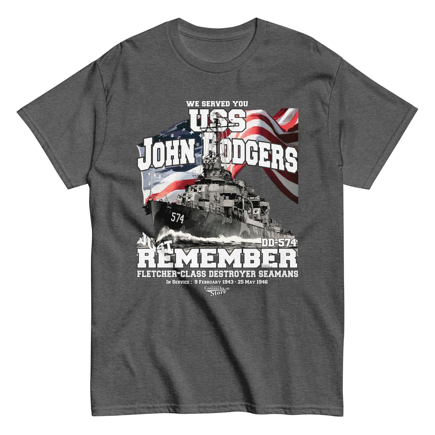 USS John Rodgers DD-574 destroyer t-shirt