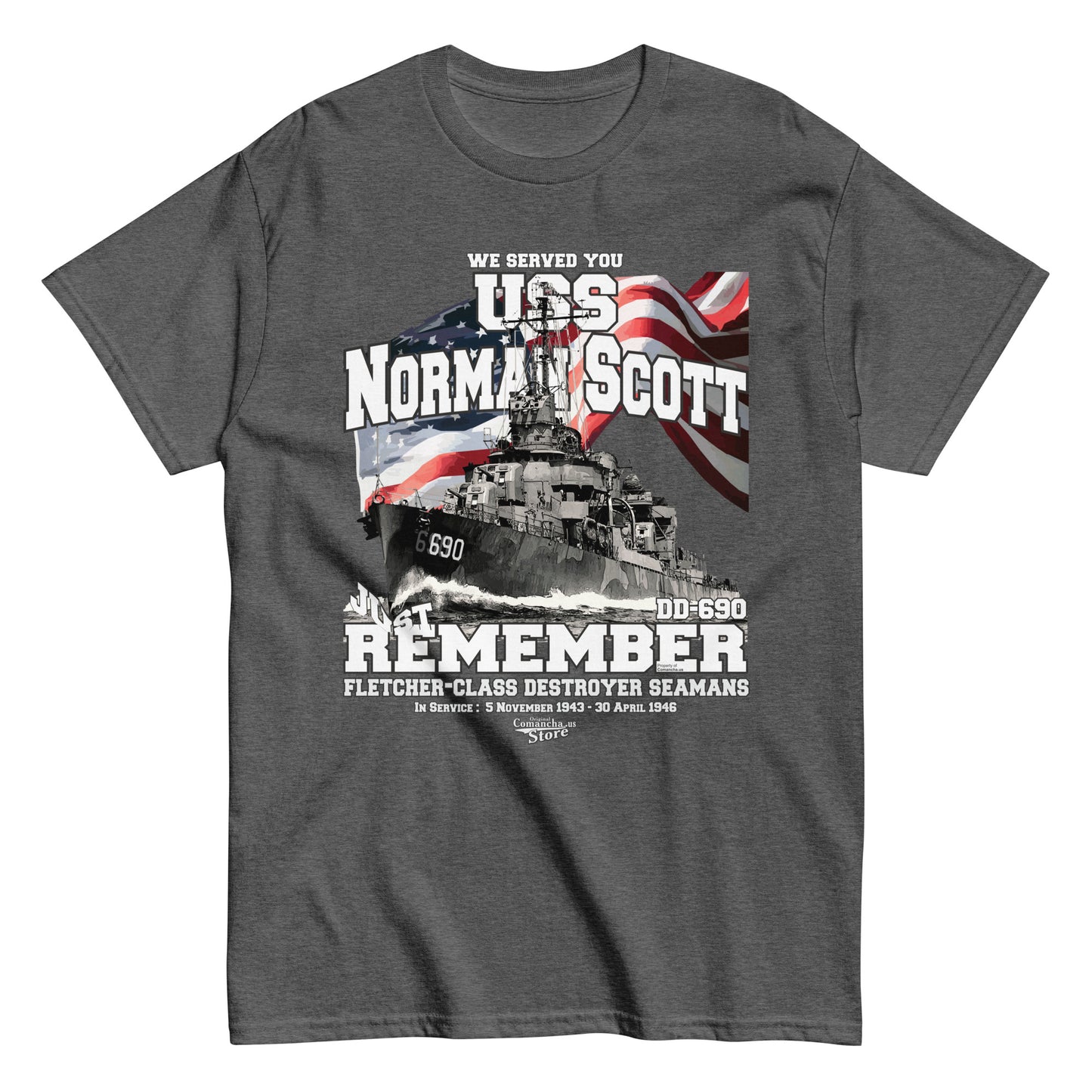 USS Norman Scott DD-690 destroyer t-shirt