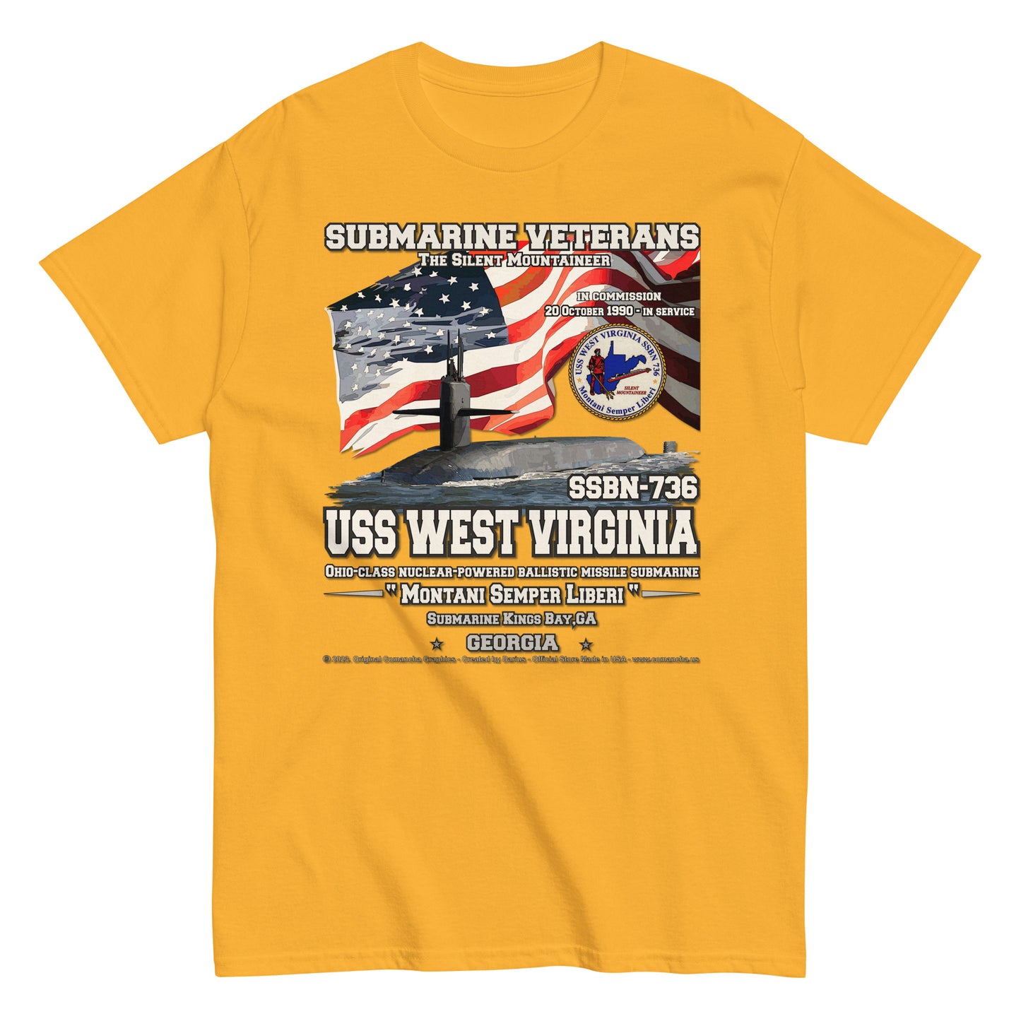 USS West Virginia SSBN-736 Submarine t-shirt