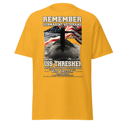 USS THRESHER SSN-593 Submarine Veterans T-Shirt, Comancha Design,