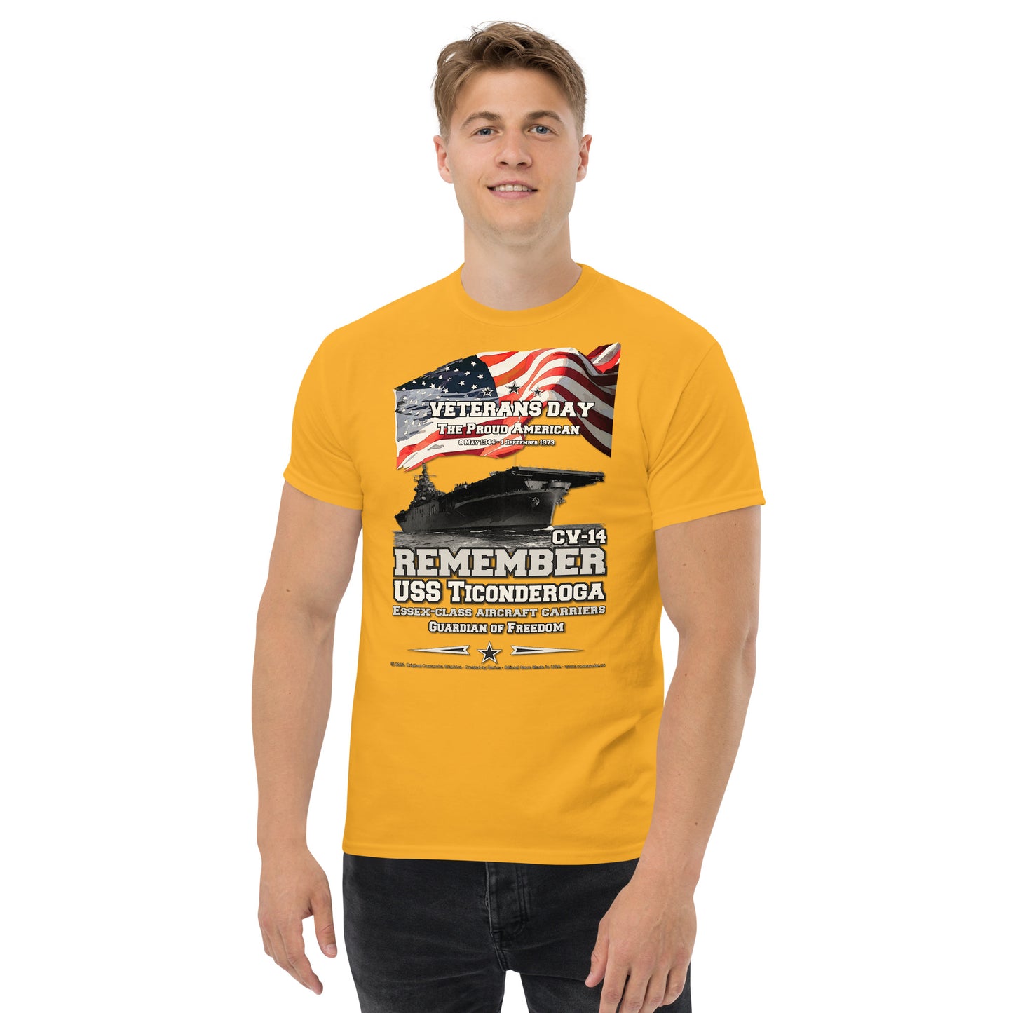 USS TICONDEROGA CV-14 Aircraft Carrier t-shirt