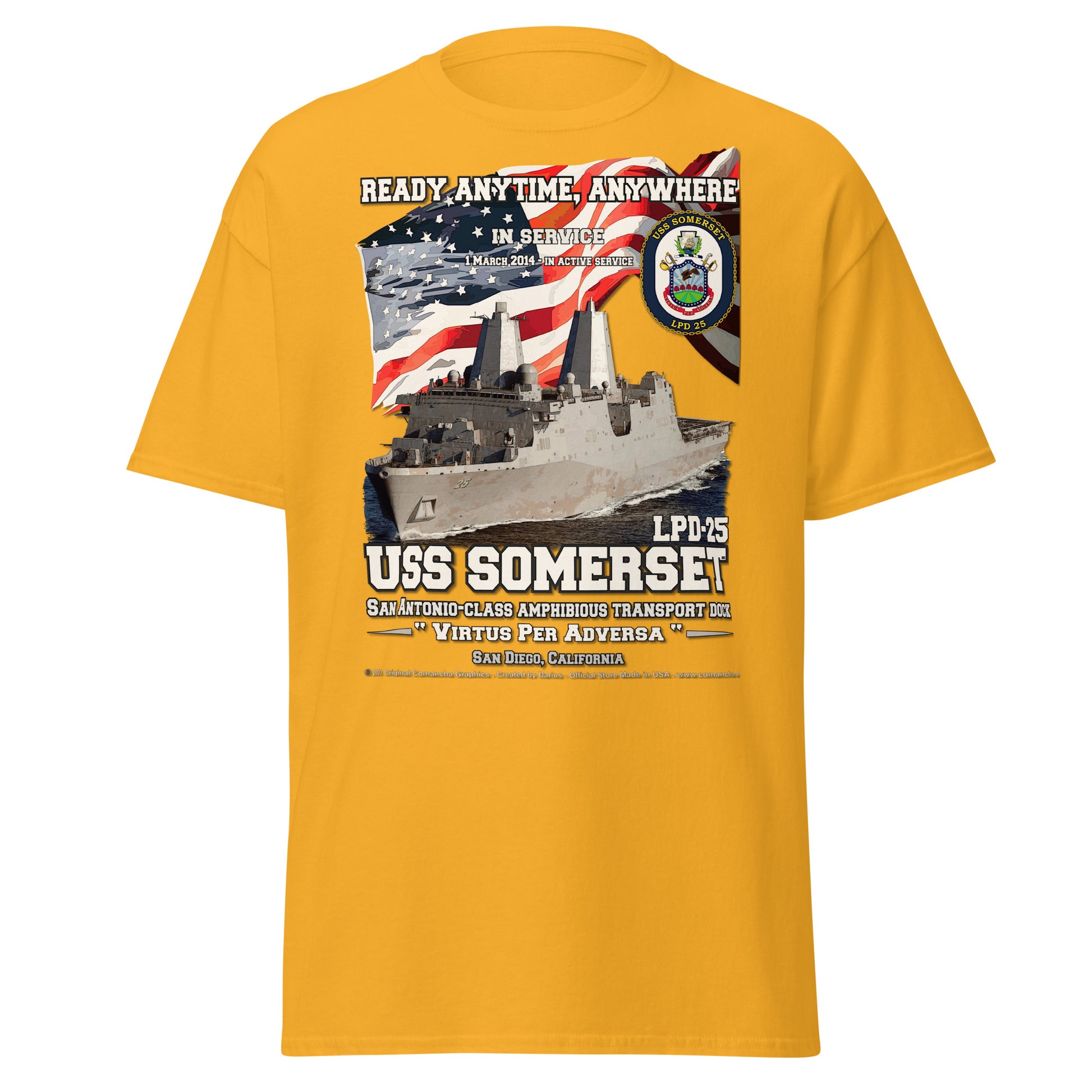 USS SOMERSET LPD-25 Amphibious Transport Dock Veterans classic tee