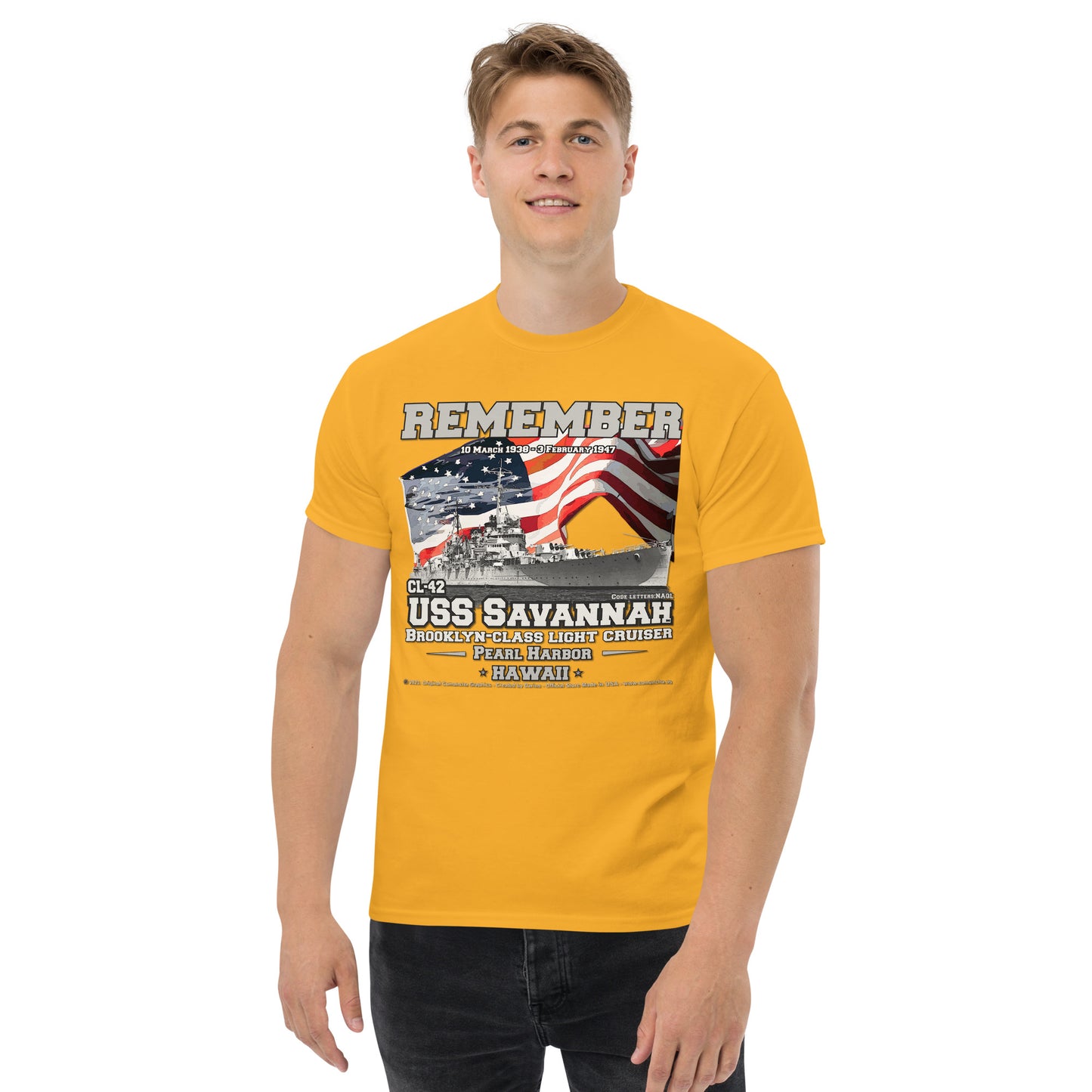 USS SAVANNAH CL-42 Light Cruiser Veterans t-shirt