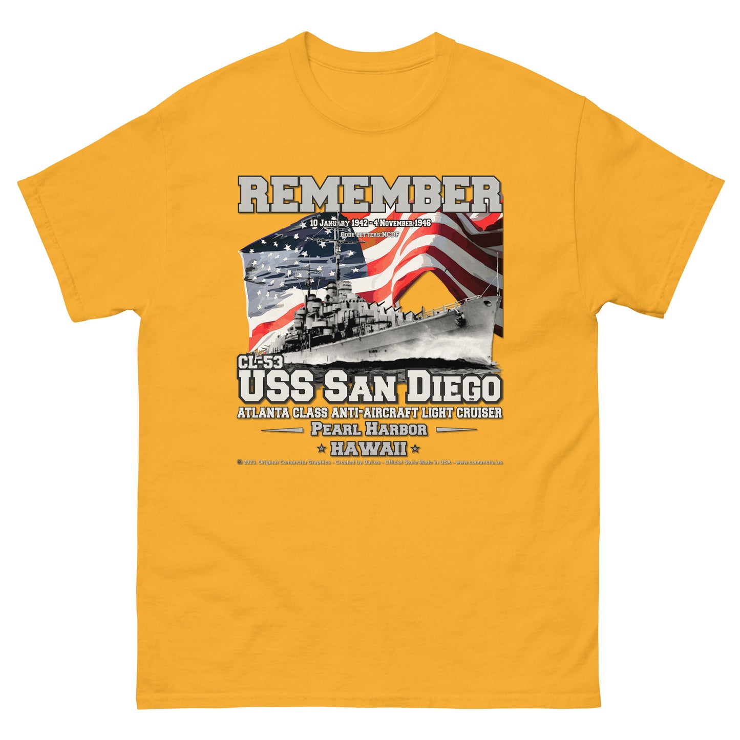 USS SAN DIEGO CL-53 Light Cruiser t-shirt