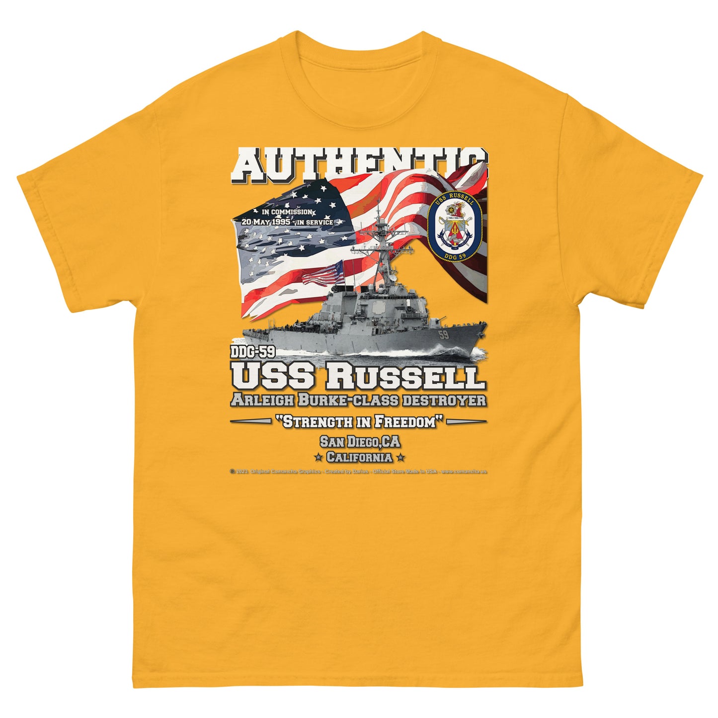 USS RUSSELL DDG-59 Destroyer T-shirt