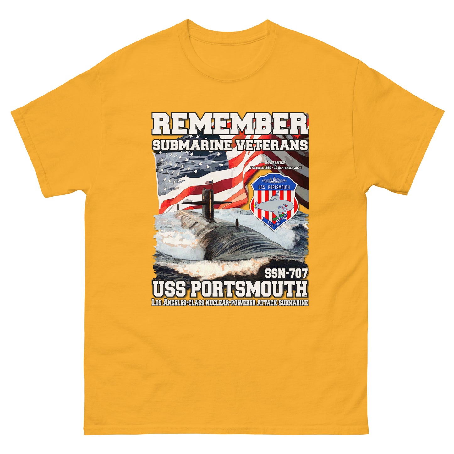 USS PORTSMOUTH SSN-707 Submarine T-Shirt