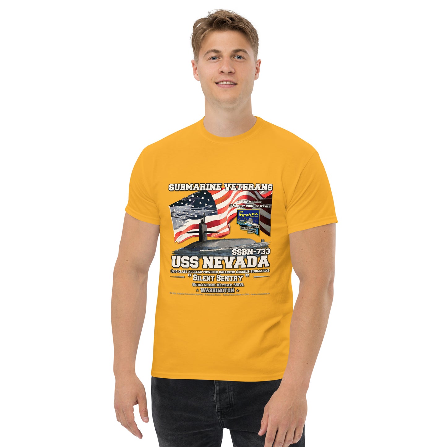 USS NEVADA SSN-733 Submarine Veterans t-shirt