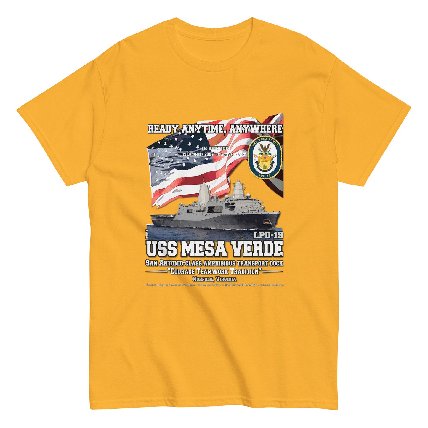 USS MESA VERDE LPD-19 Amphibious Transport Dock Classic T-Shirt, Comancha Navy T-shirts,