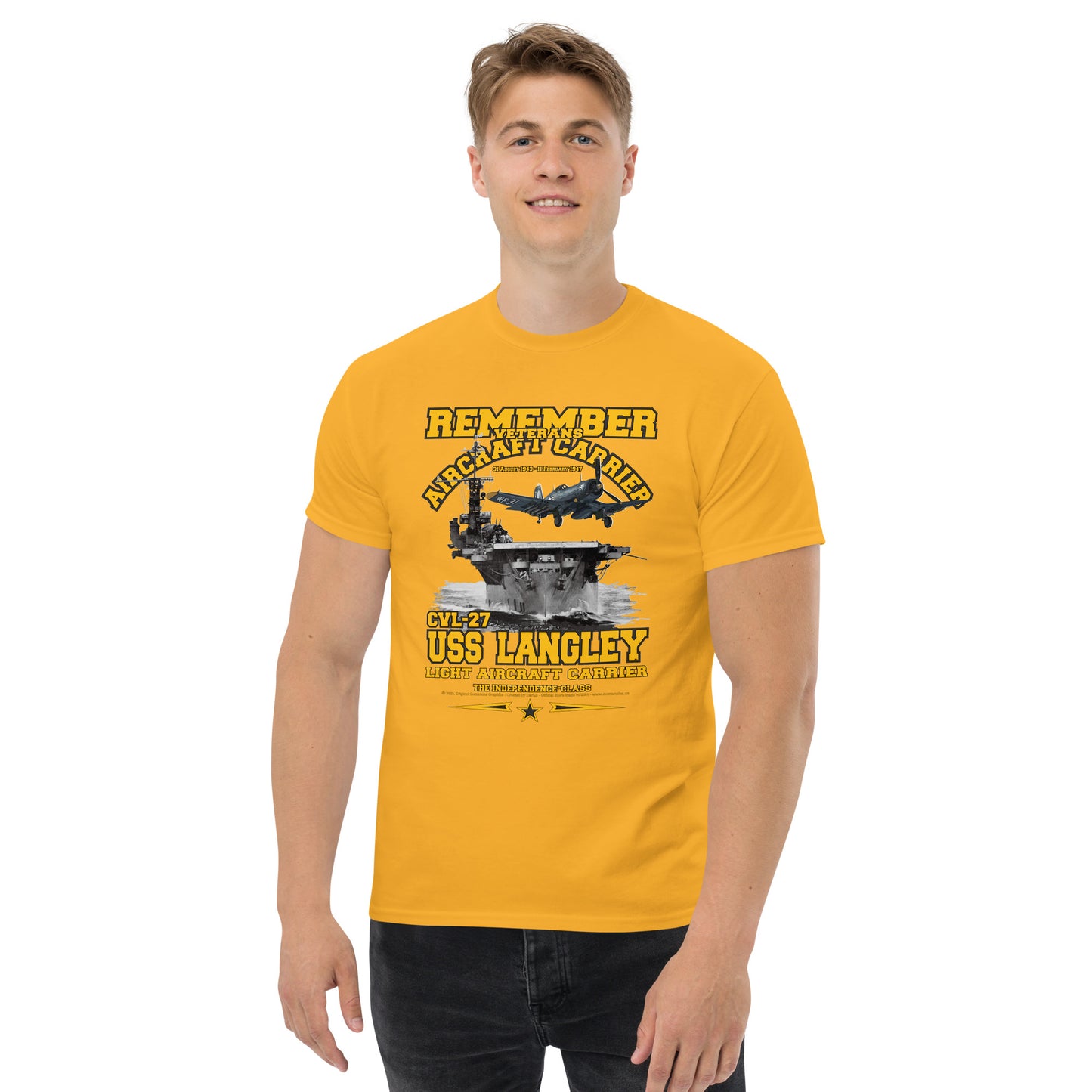 USS LANGLEY CVL-27 Aircraft Carrier T-Shirt